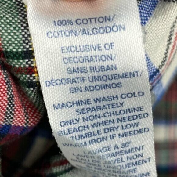 Chaps Men's Red Plaid Long Sleeve Button Down Cotton Oxford Shirt US M - Picture 6 of 6